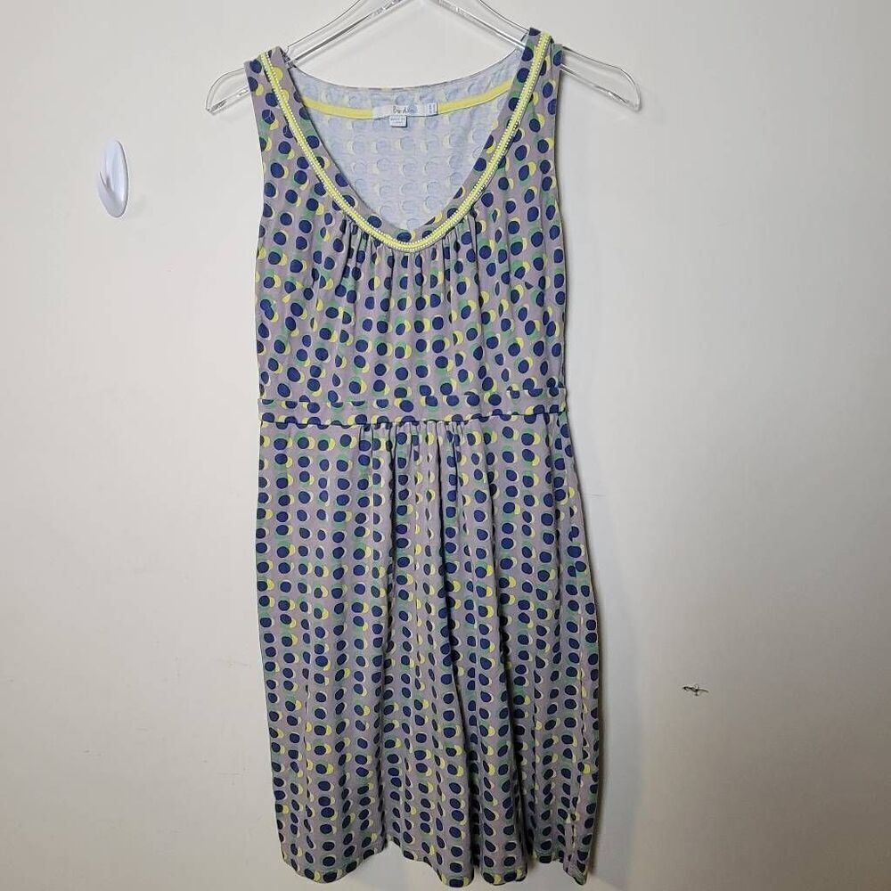 Boden Jersey Driftwood Sleeveless Sienna Polka Dot Casual Dress Women Size 6R